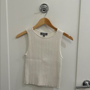Marled Women's Ivory Ribbed Sweater Tank